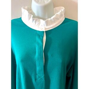 Crown and Ivy Emerald Fashion Knits Collared Plus Top Size 2X